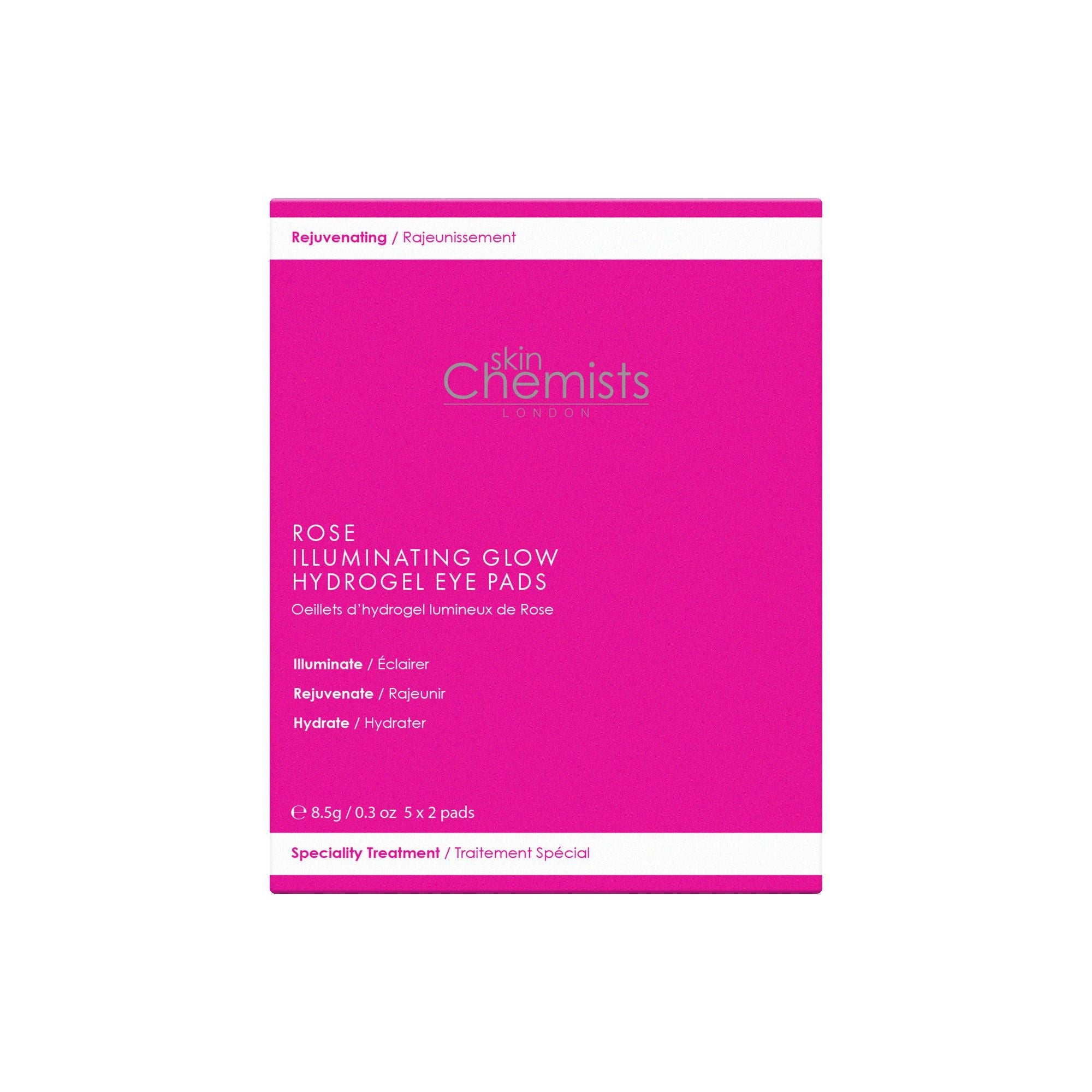 skinChemists Rose Illuminating Glow Hydrogel Eye Pads (5 x 2) Twin Value Savings Pack - skinChemists