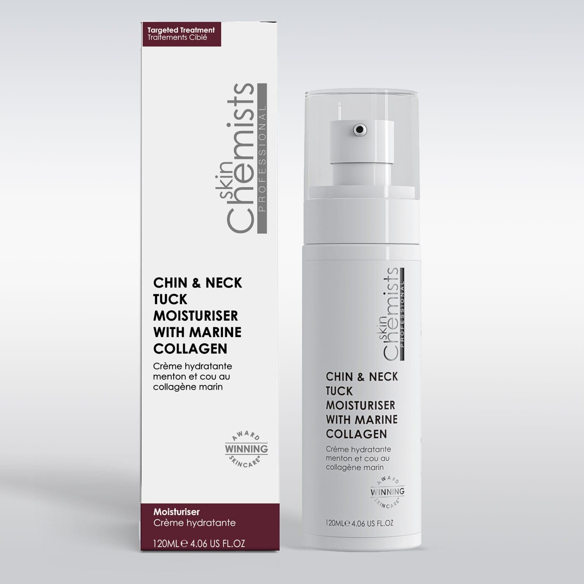 Crème hydratante SC pour le menton et le cou, enrichie en collagène marin, 120 ml