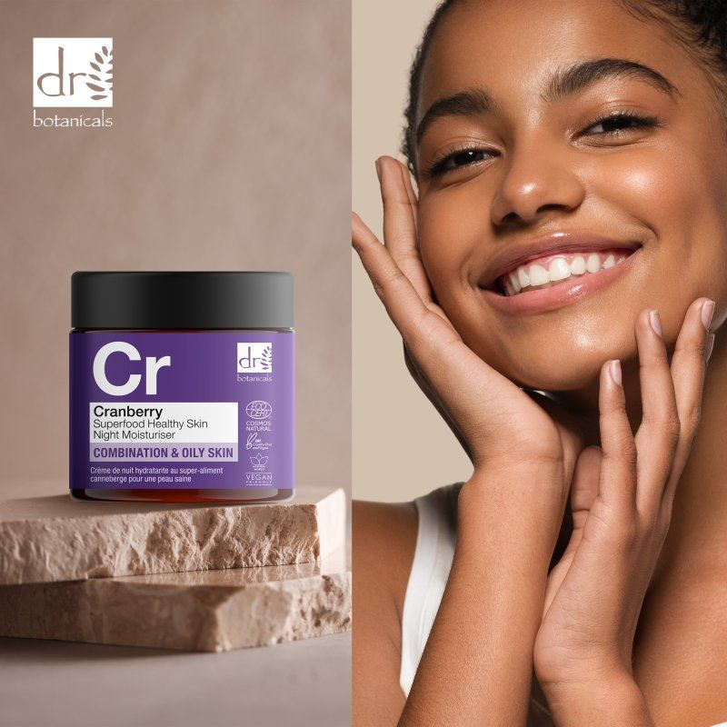 Crème de nuit hydratante pour une peau saine à la canneberge, superaliment 60 ml