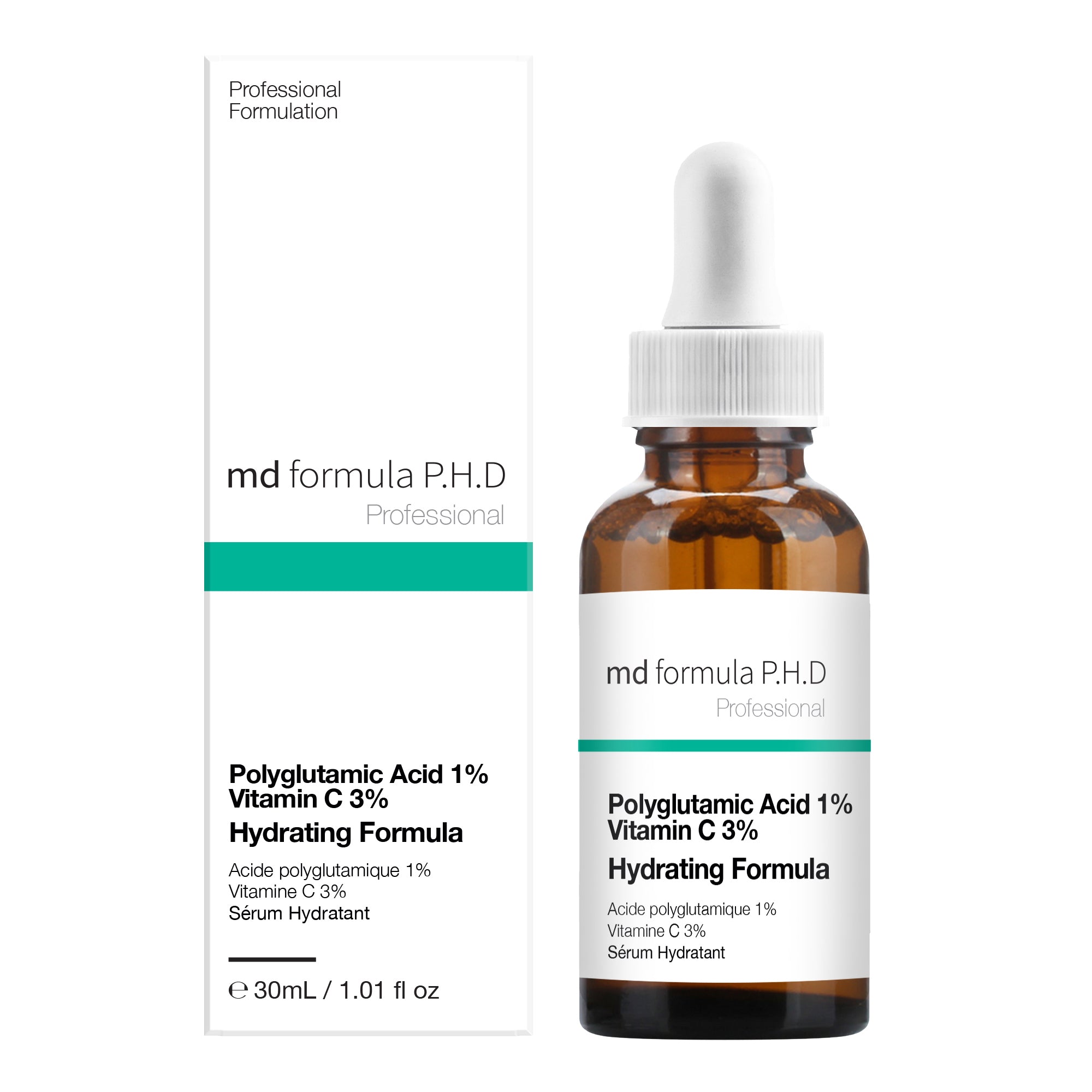 MD Formula Hydrating Serum Polyglutamic Acid 1%, Vitamin C 3% 30ml Twin Value Savings Pack - skinChemists