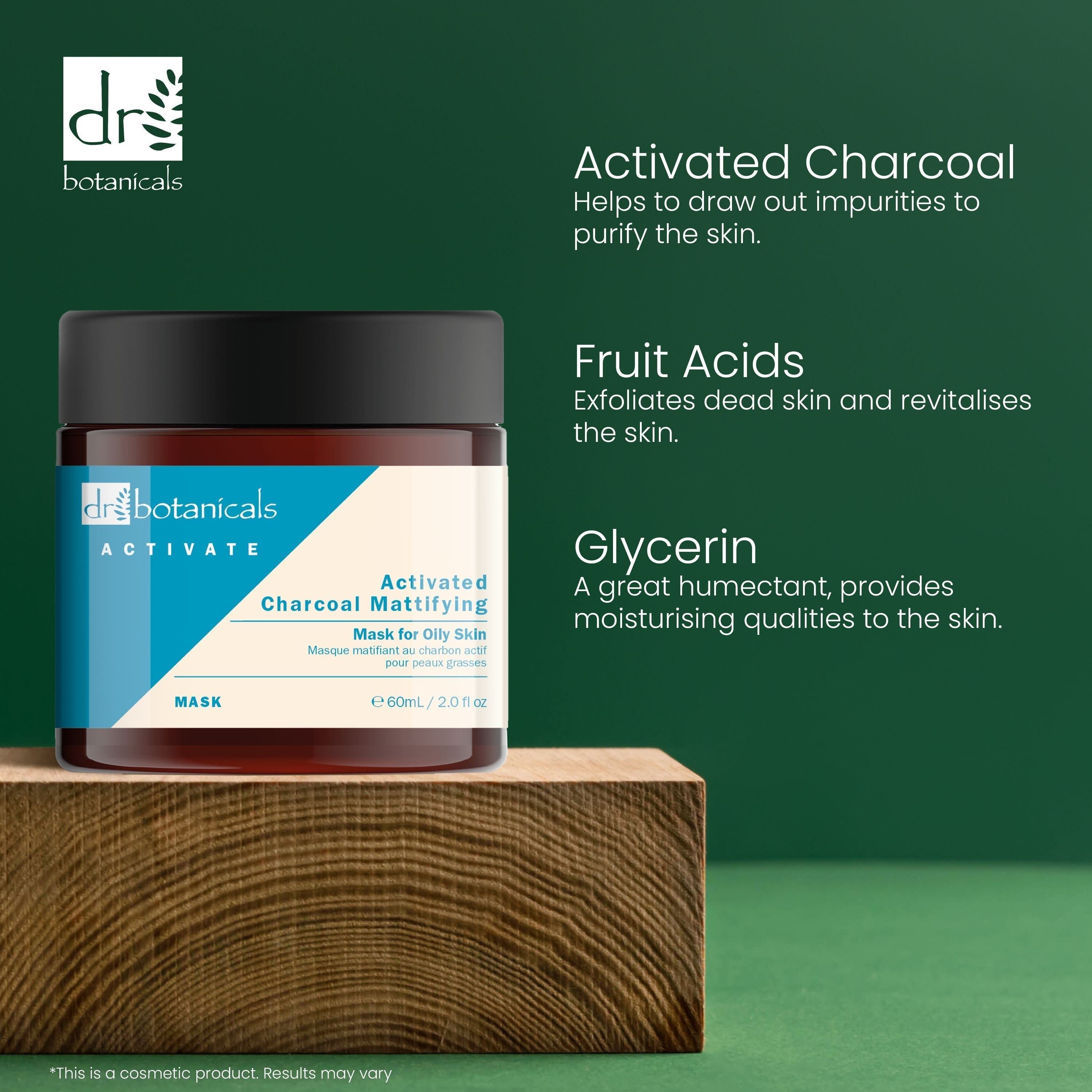 Masque matifiant au charbon actif pour peaux grasses 60 ml - Lot de 2 à prix avantageux