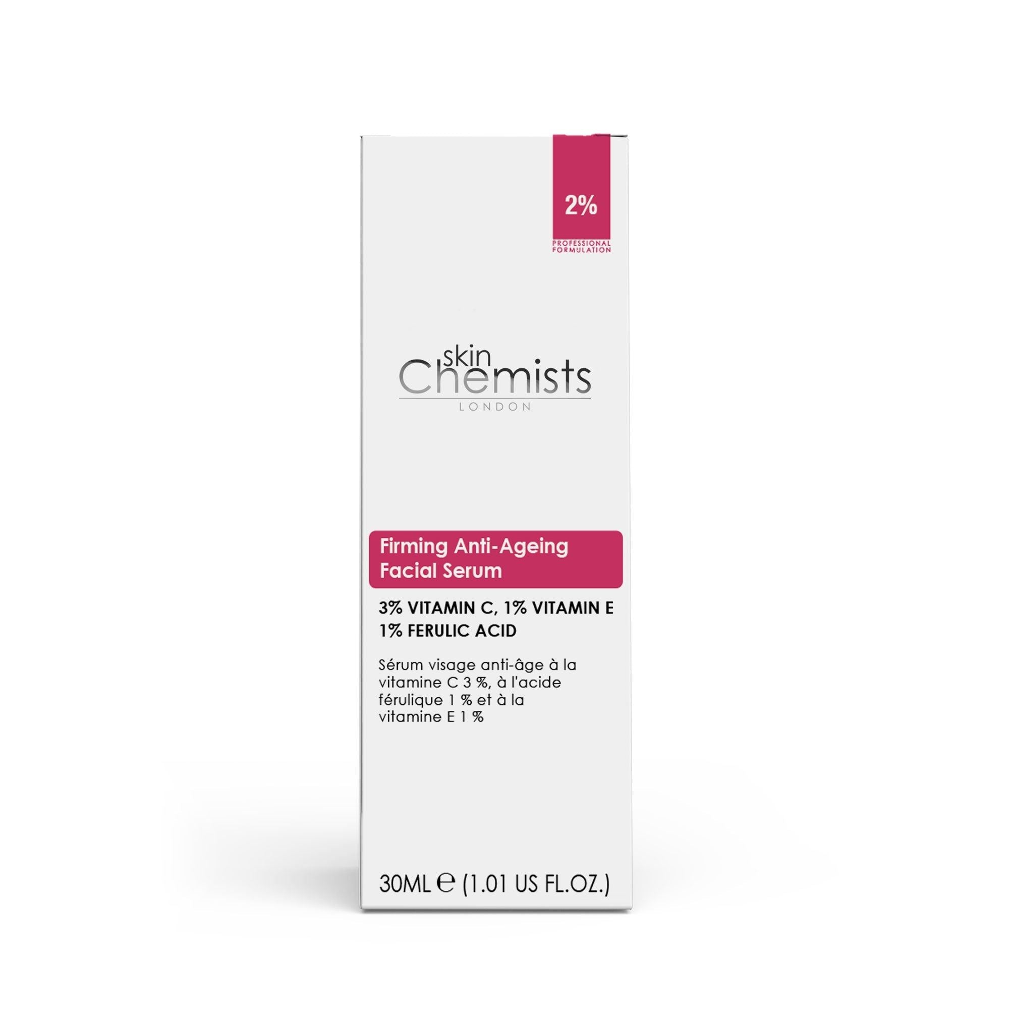 skinChemists Anti-Aging Facial Serum with 3% Vitamin C, 1% Ferulic Acid, and 1% Vitamin E