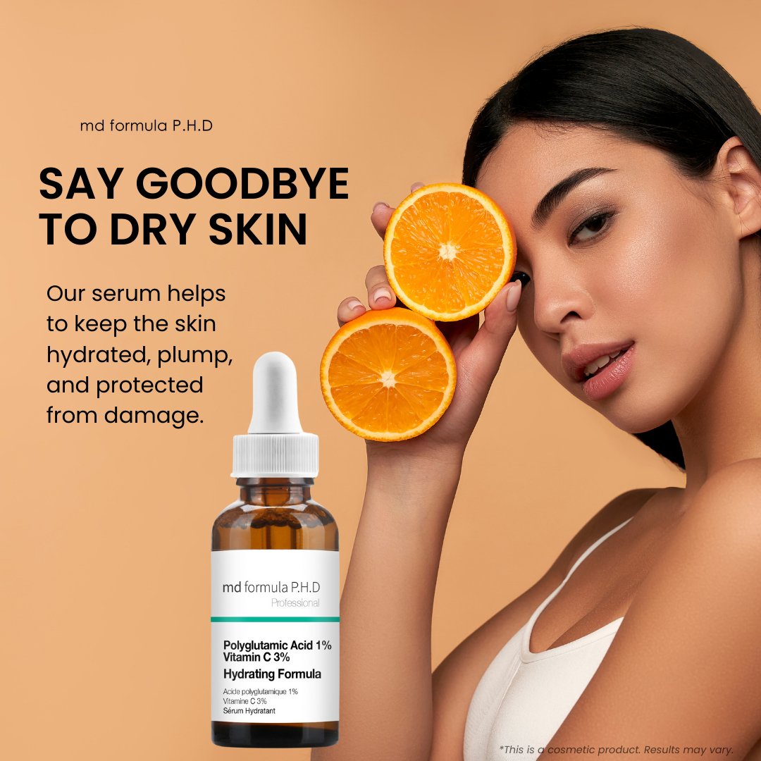 Hydrating Serum Polyglutamic Acid 1%, Vitamin C 3% 30ml - skinChemists