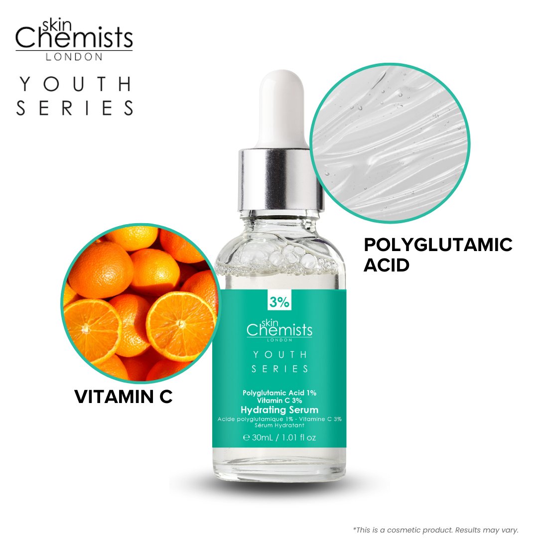 Hydrating Serum Polyglutamic Acid 1%, Vitamin C 3% 30ml - skinChemists