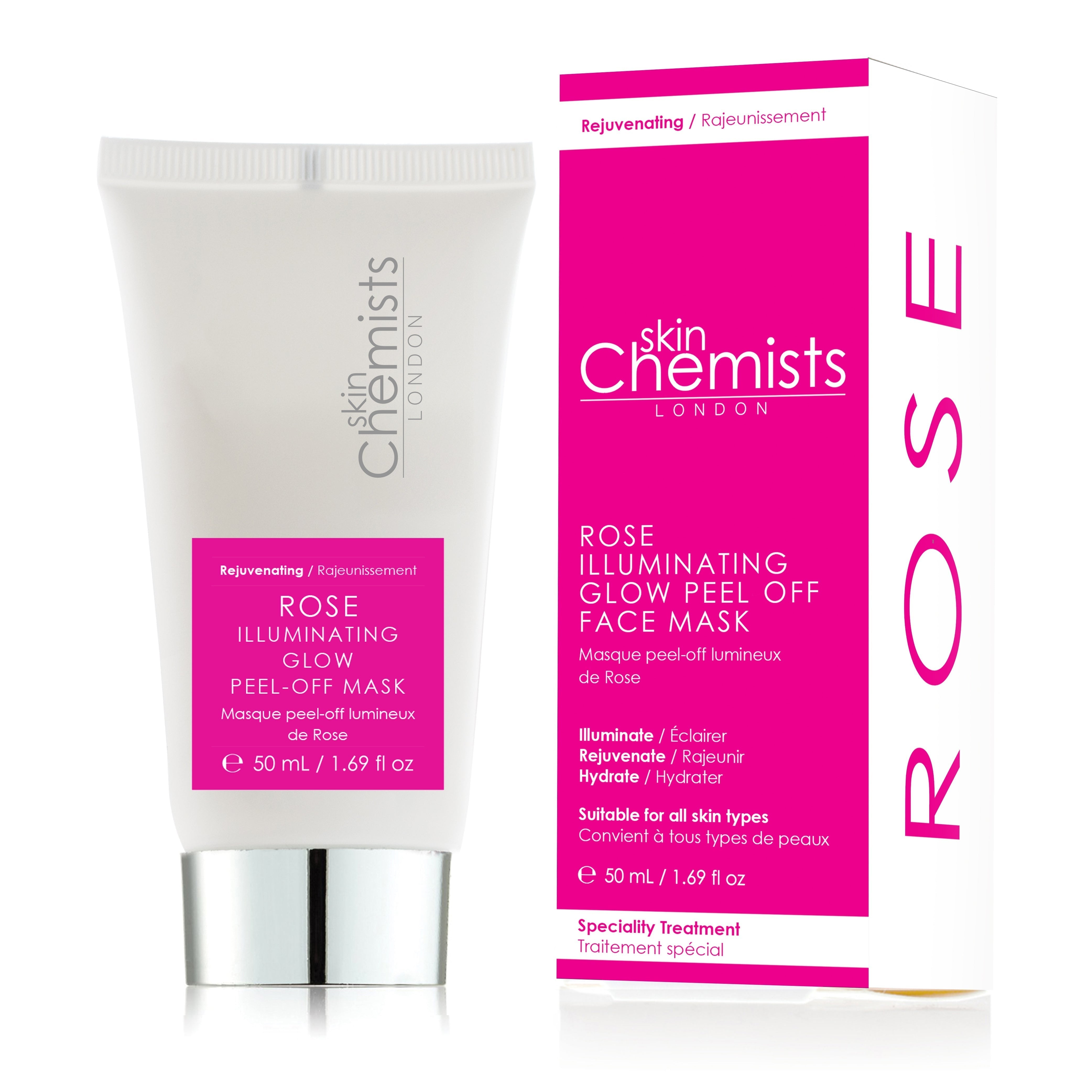 skinChemists Rose Illuminating Glow Peel Off Mask 50ml Twin Value Savings Pack - skinChemists