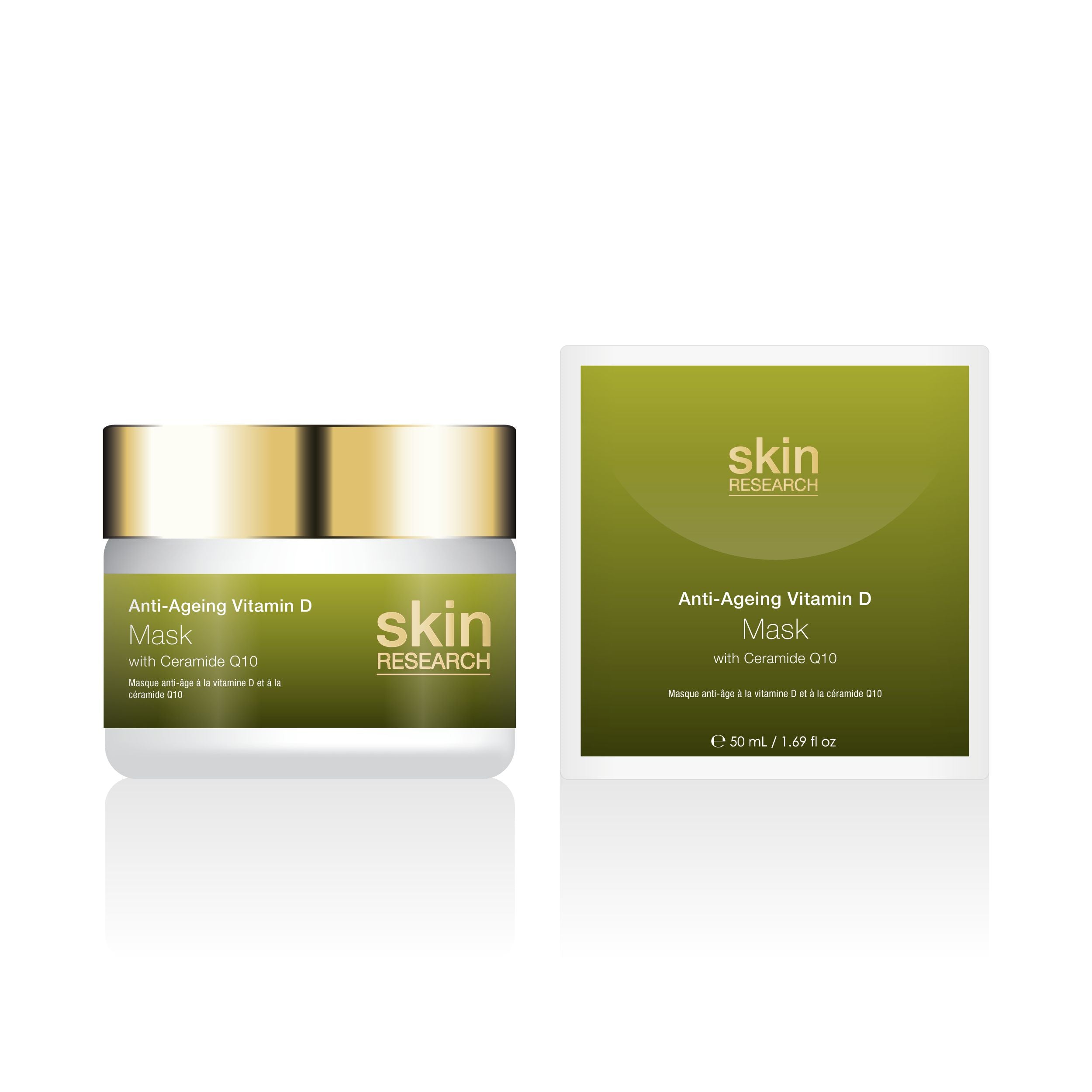 Skin Research Anti-Ageing Vitamin D & Ceramide Q10 Mask 50ml Twin Value Savings Pack - skinChemists