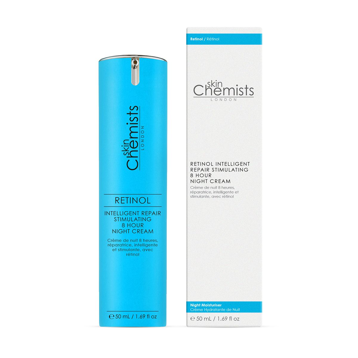 skinChemists Retinol Intelligent Repair Stimulating 8 Hour Night Cream 50ml Twin Value Savings Pack - skinChemists