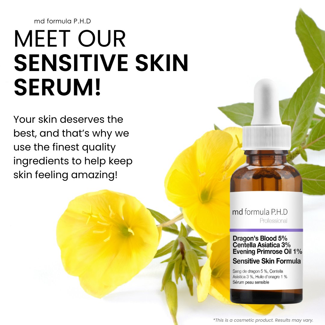 Sensitive Skin Serum Dragon's Blood 5%, Centella Asistica 3%, Evening Primrose Oil 1% 30ml - skinChemists