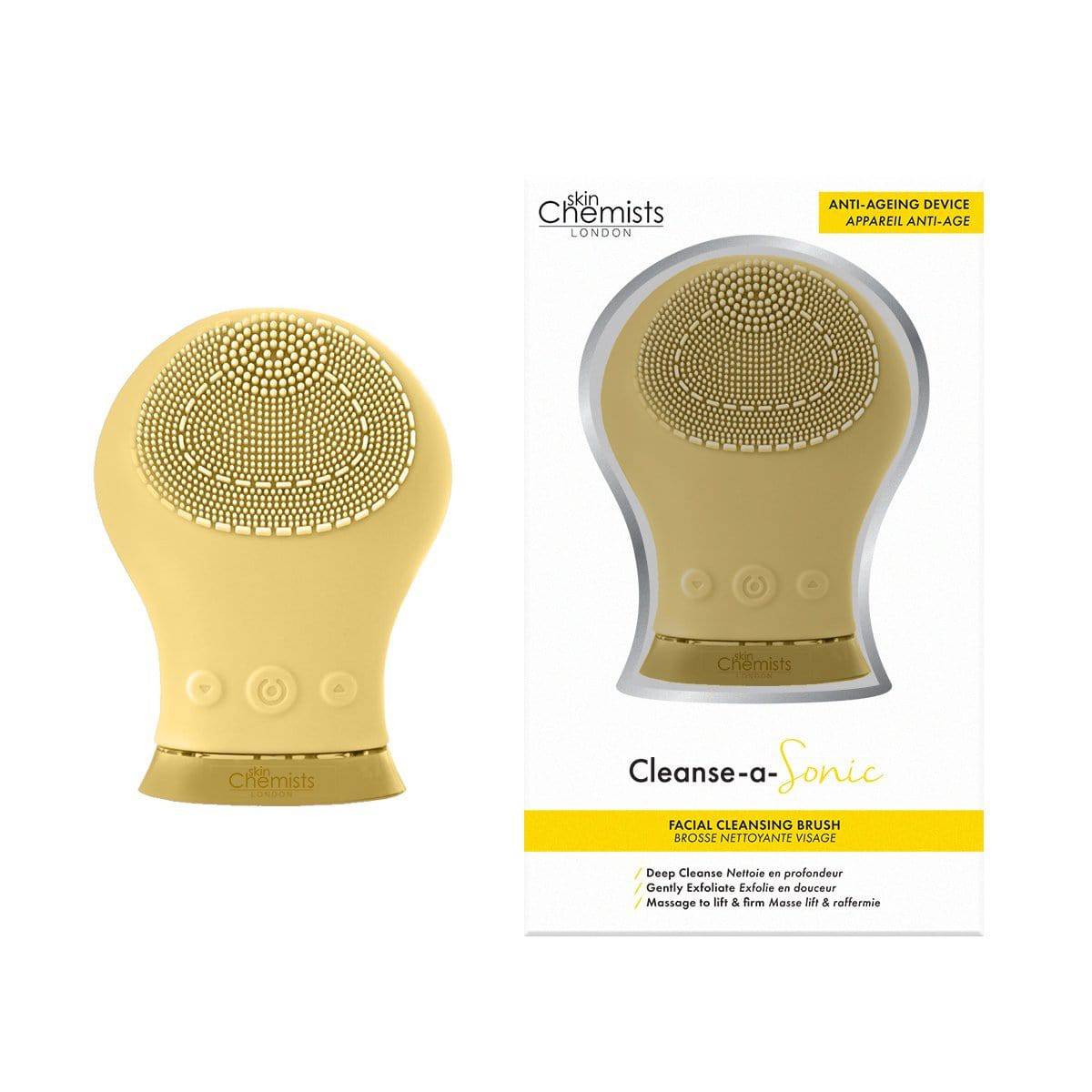 Sonic Silicone Facial Cleansing Massager Yellow - skinChemists