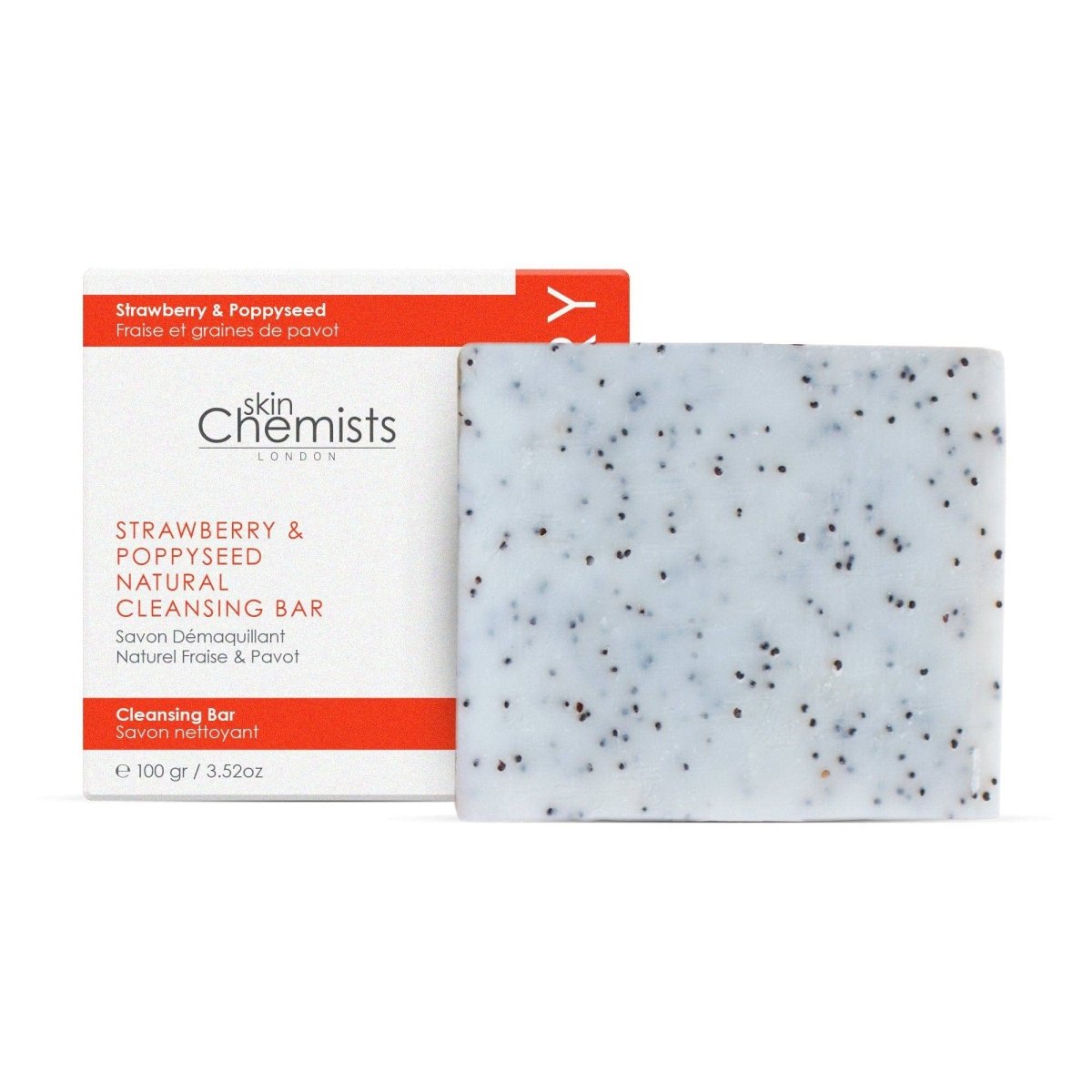 Strawberry & Poppy Seed Cleansing Bar 100g - skinChemists